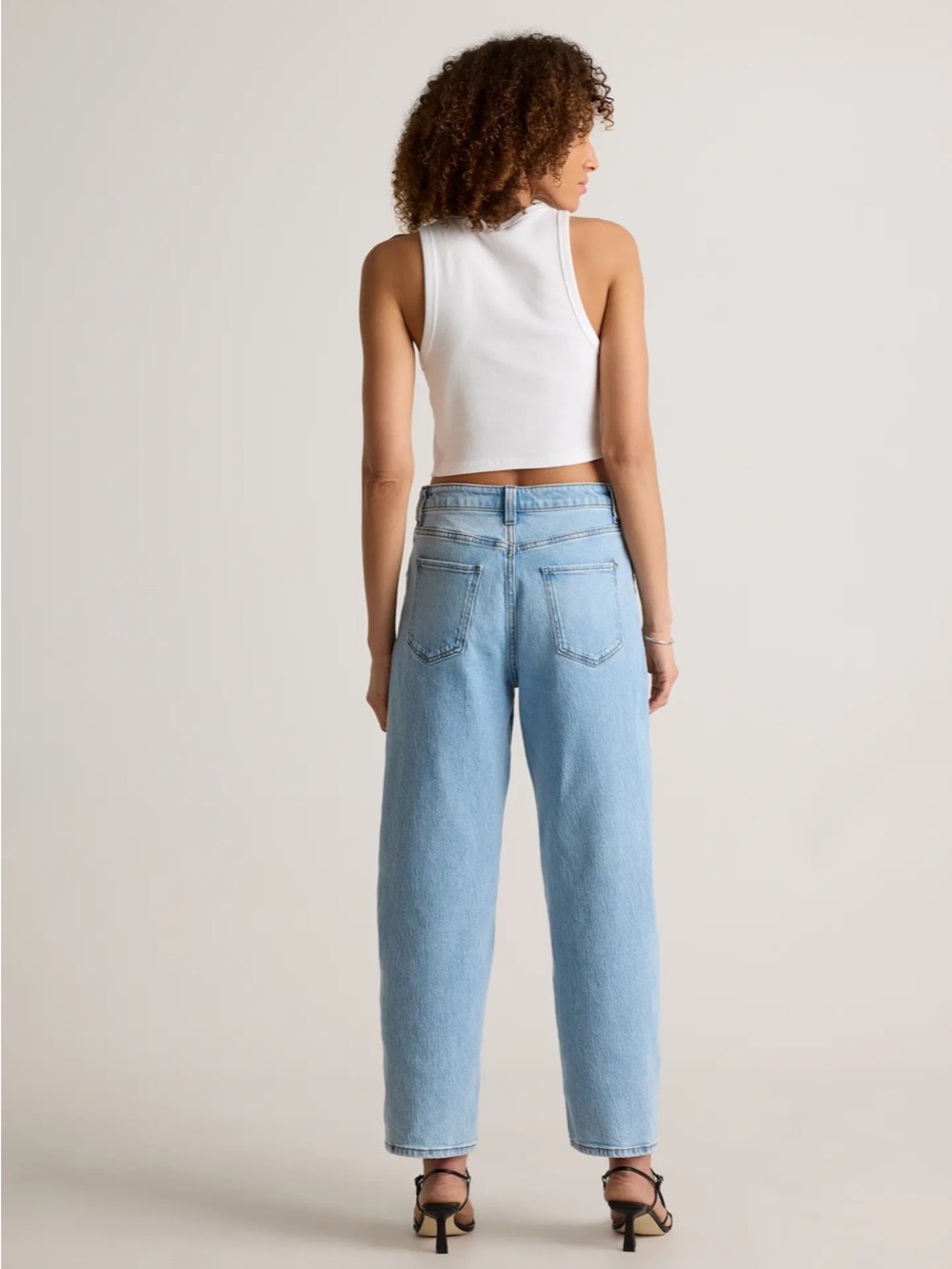 Women's Quince Bella Stretch Barrel Jeans Light Denim Size 29 - Picture 3 of 13
